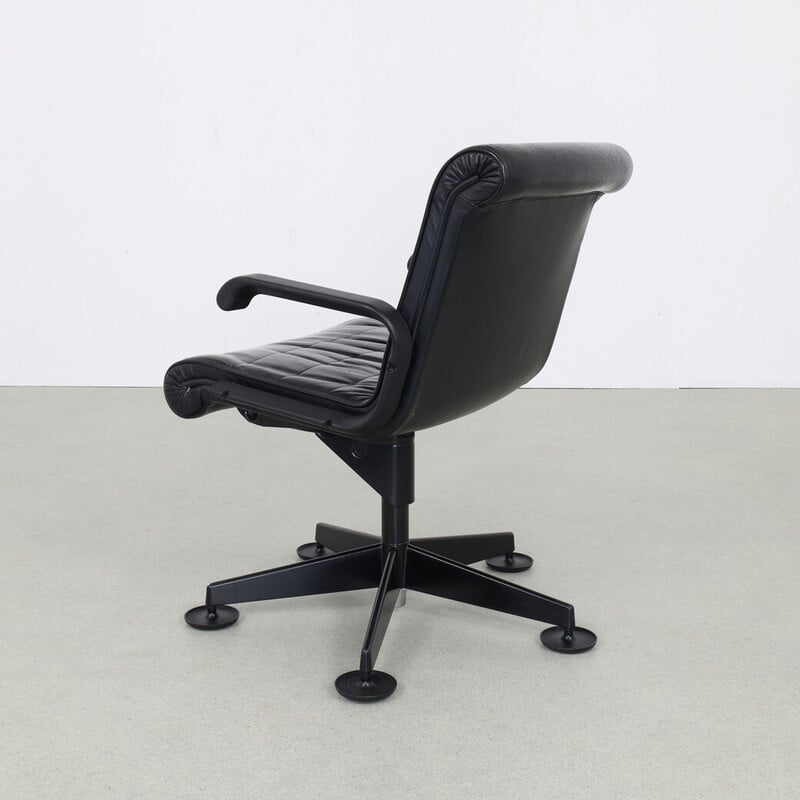 Vintage leather conference chair by Richard Sapper for Knoll, 1980