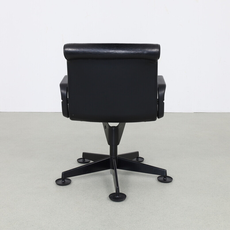 Vintage leather conference chair by Richard Sapper for Knoll, 1980