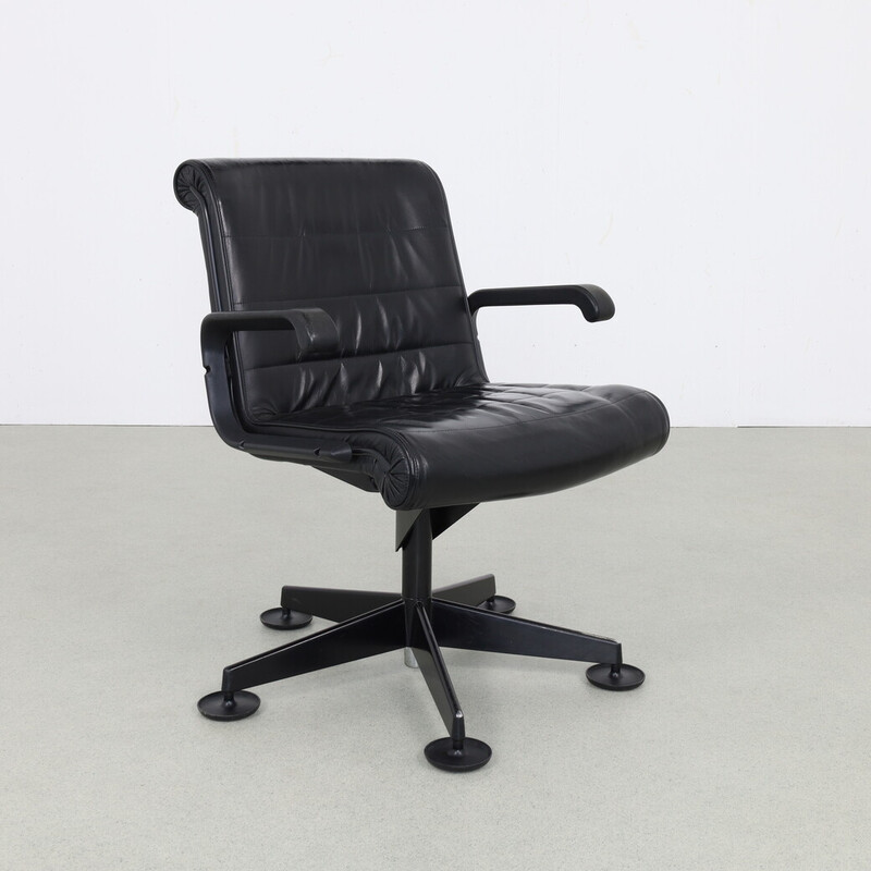 Vintage leather conference chair by Richard Sapper for Knoll, 1980