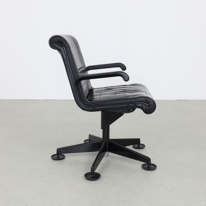 Vintage leather conference chair by Richard Sapper for Knoll, 1980