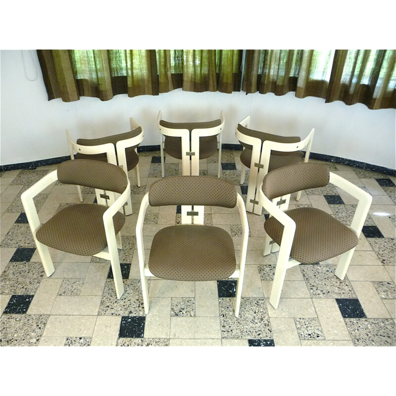 Set of 6 dining chairs by Augusto Savini for Pozzi - 1960s