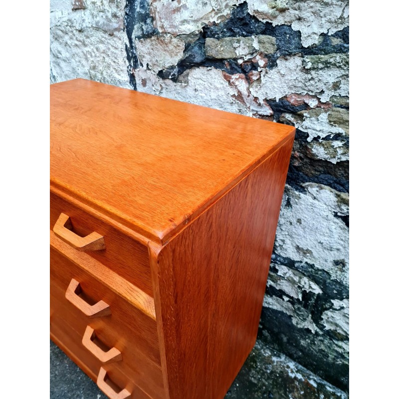 Vintage solid wood and oak chest of drawers with 4 drawers for G-Plan Furniture