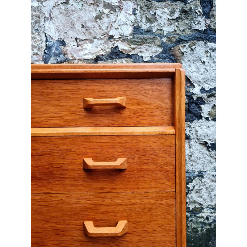 Vintage solid wood and oak chest of drawers with 4 drawers for G-Plan Furniture