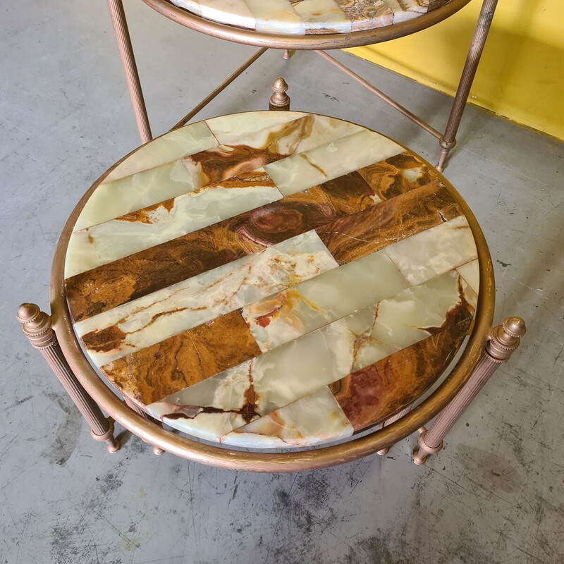 Vintage nesting tables with onyx tops, 1960