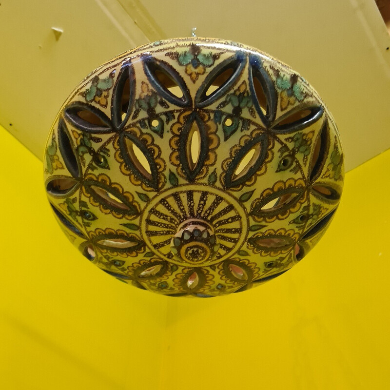 Cuenco colgante de cerámica árabe vintage