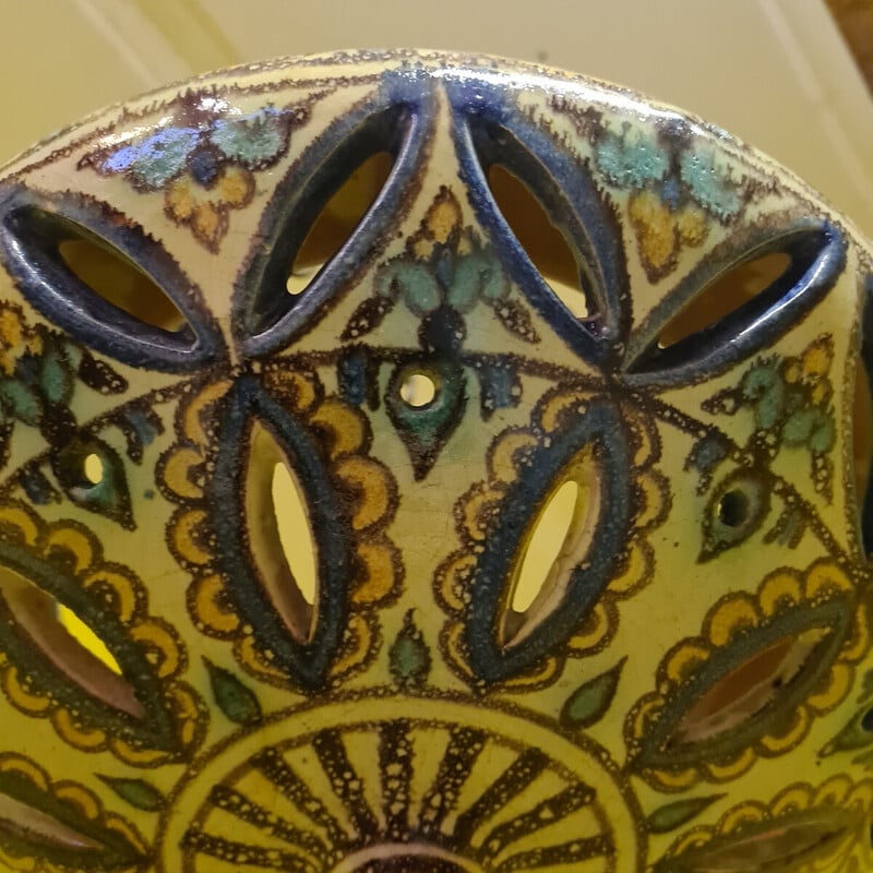 Taça de cerâmica árabe vintage para pendurar