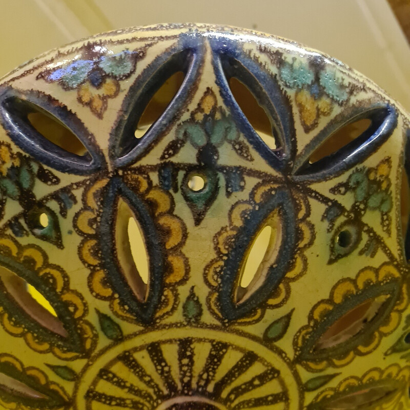 Vintage Arabische hangende schaal van keramiek