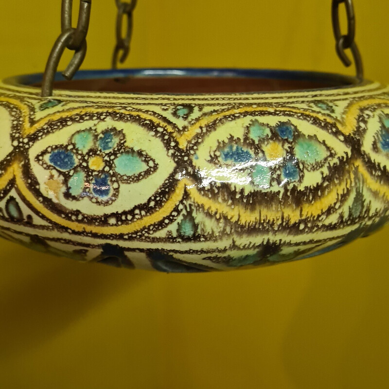 Taça de cerâmica árabe vintage para pendurar