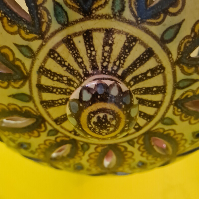 Vintage Arabic ceramic hanging bowl