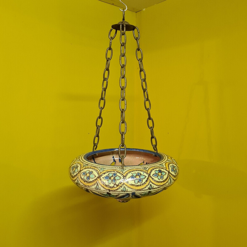 Cuenco colgante de cerámica árabe vintage