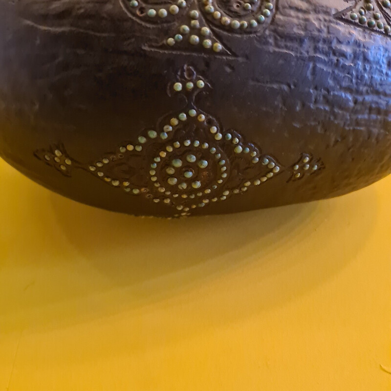 Vintage Islamic begging bowl Kashkul in coco de mer