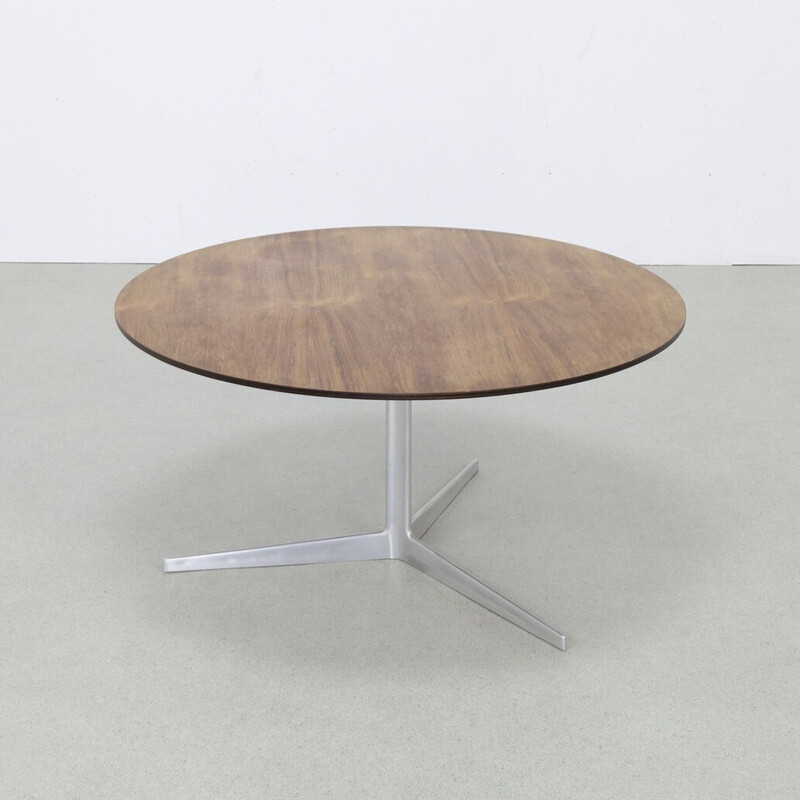 Mesa de centro redonda vintage de Arne Jacobsen para Fritz Hansen, 1960