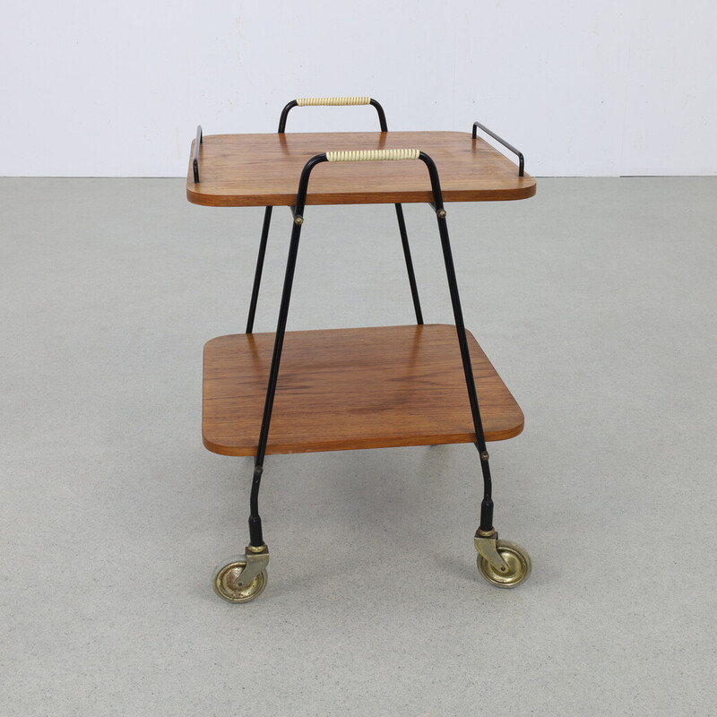 Vintage teak serving cart, Denmark, 1960