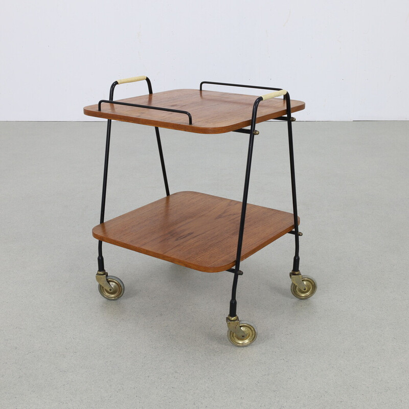 Vintage teak serving cart, Denmark, 1960