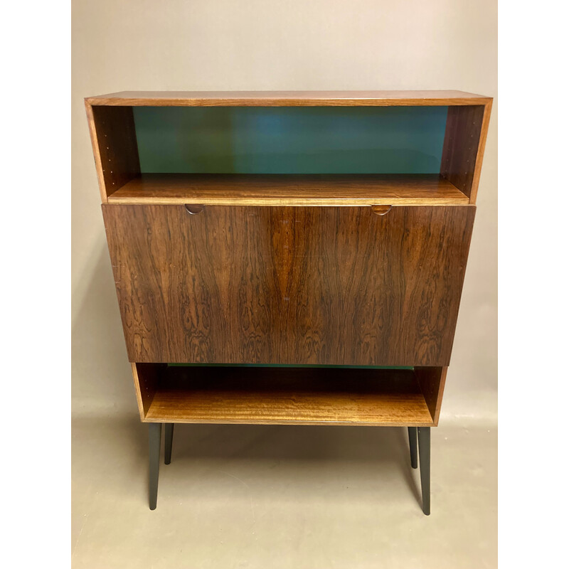 Vintage retractable rosewood desk, 1950