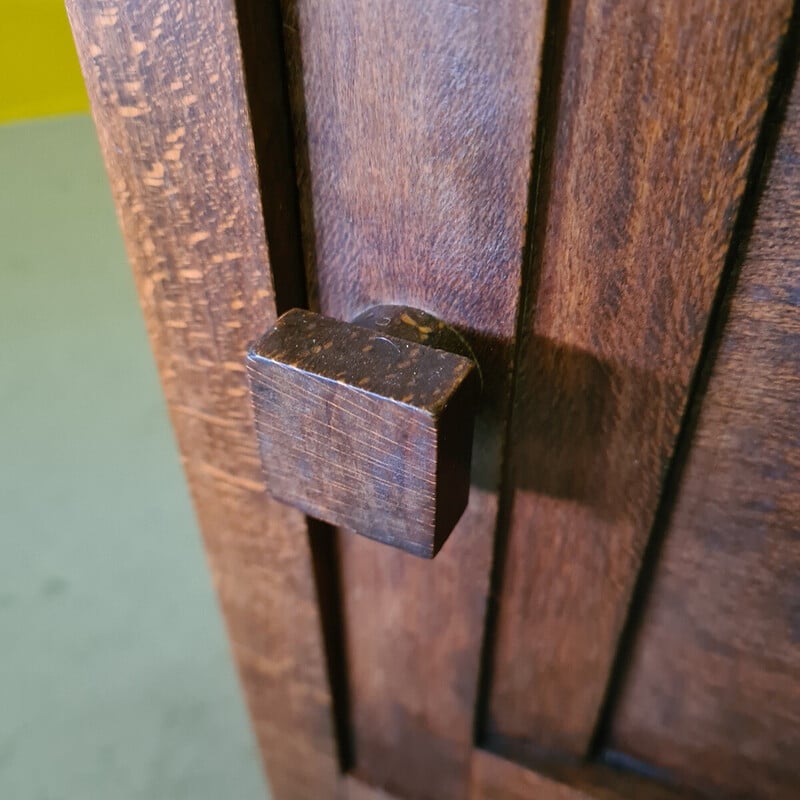 Vintage Art Deco oak bedside table, France 1930