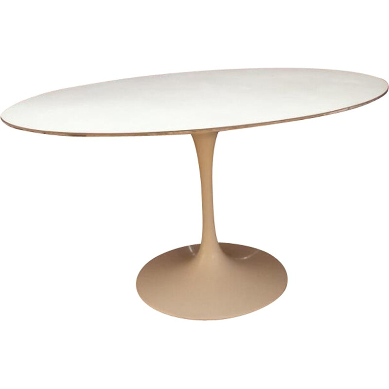 Coffee table in white melamine by Eero Saarinen for Knoll - 1970s