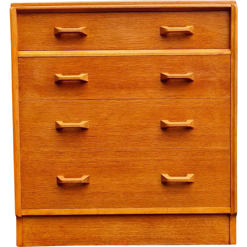 Vintage solid wood and oak chest of drawers with 4 drawers for G-Plan Furniture