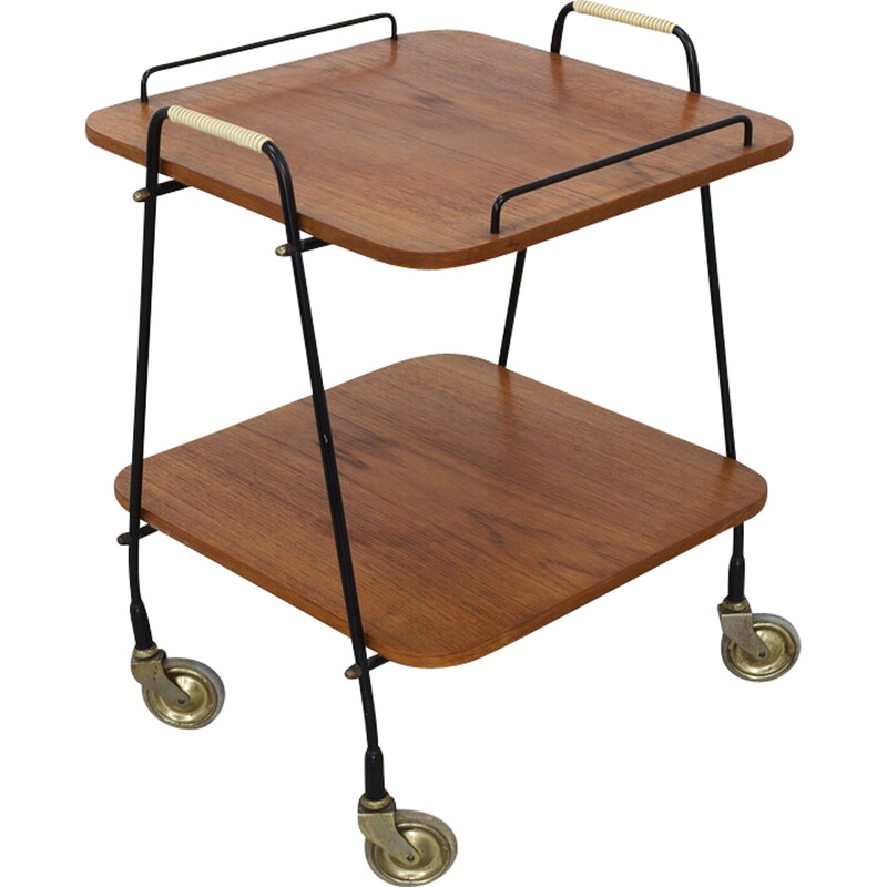 Vintage teak serving cart, Denmark, 1960