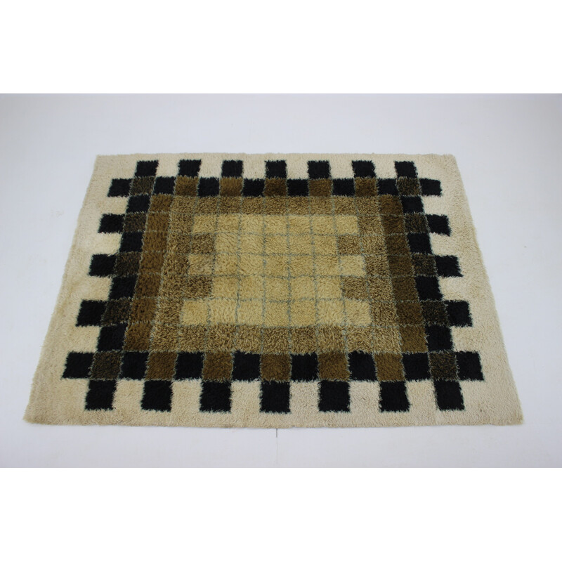 Vintage abstract wool rug by Hojer Eksport Wilton, Denmark 1960