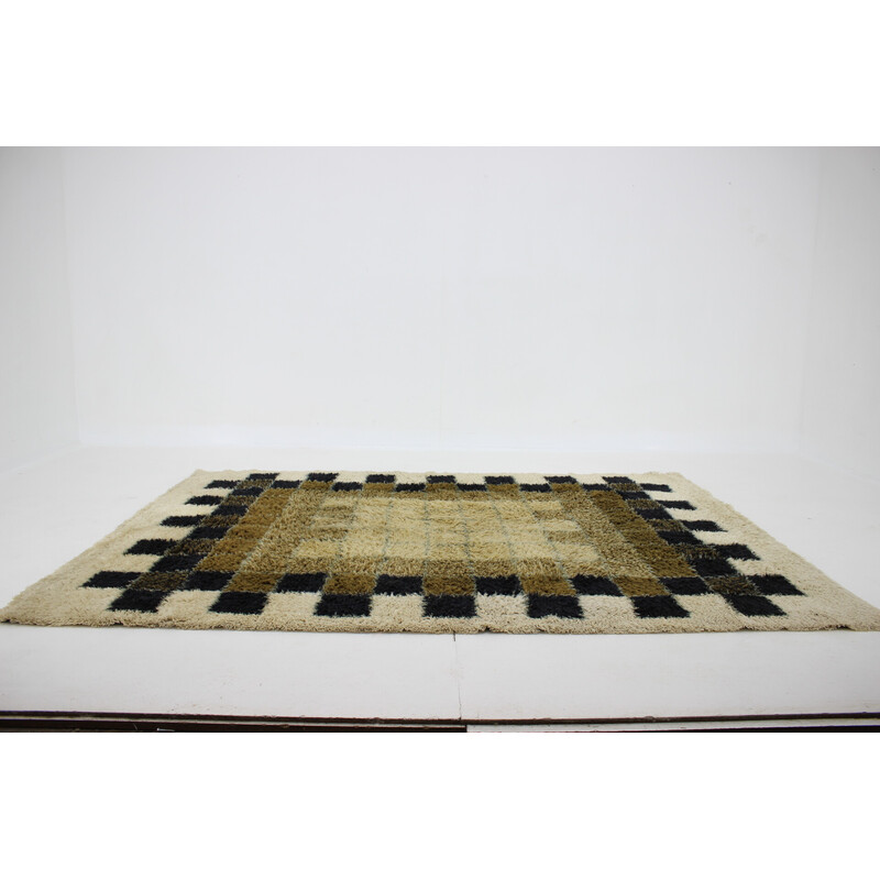 Vintage abstract wool rug by Hojer Eksport Wilton, Denmark 1960