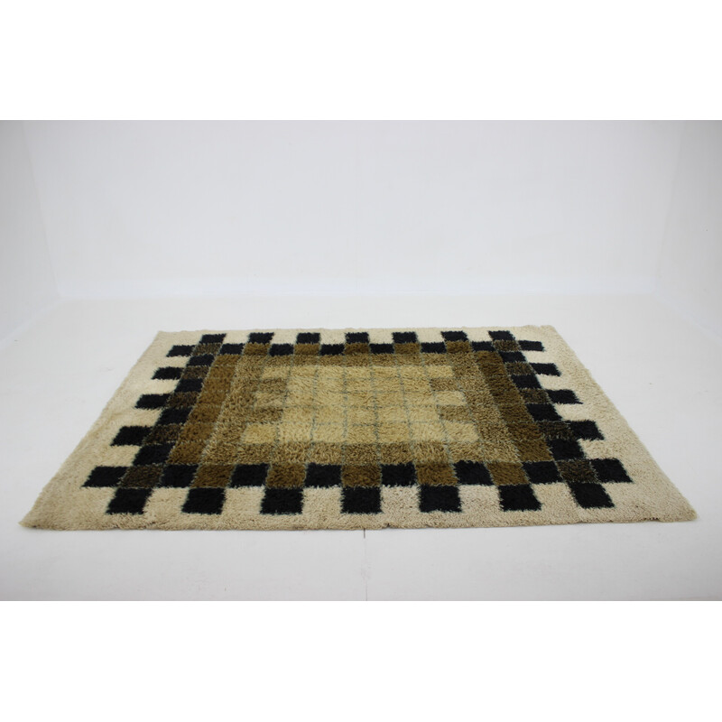 Vintage abstract wool rug by Hojer Eksport Wilton, Denmark 1960