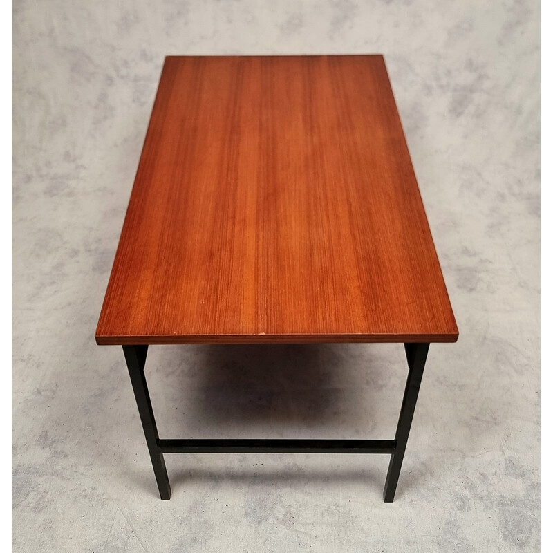 Vintage teak and chrome metal desk by Luigi Bartolini, 1960
