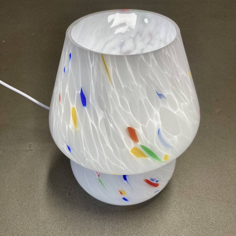 Paire de lampes vintage en verre coloré