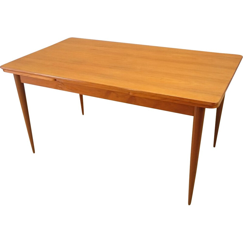 Scandinavian teak table with two extensions - 1950s