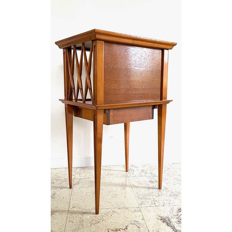 Vintage varnished wood bedside tables, 1990