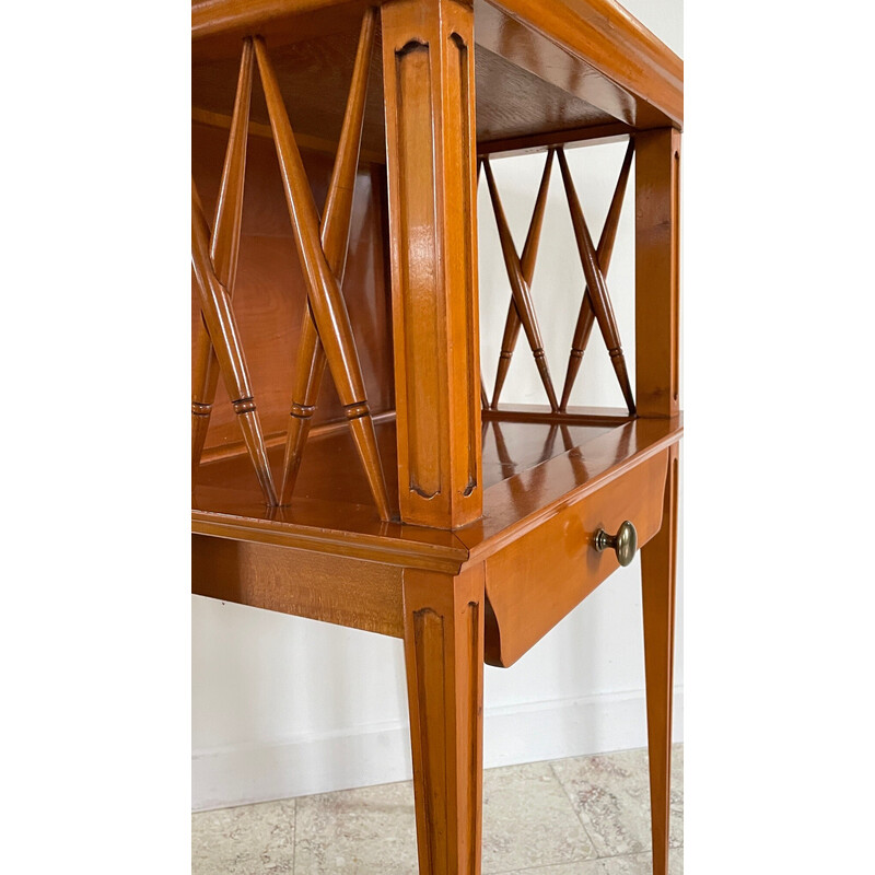 Vintage varnished wood bedside tables, 1990