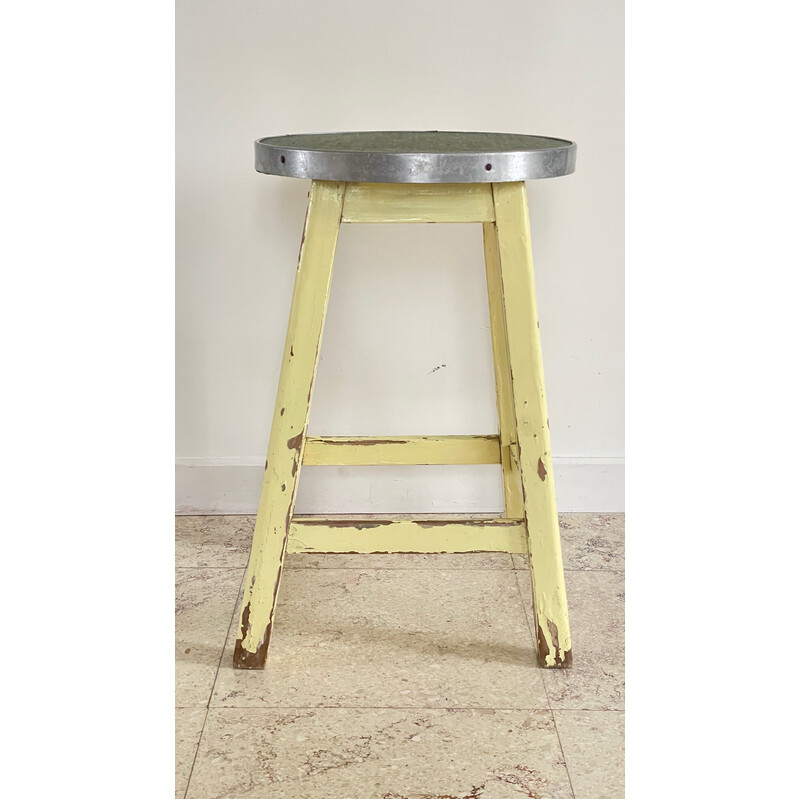 Vintage solid oak stool