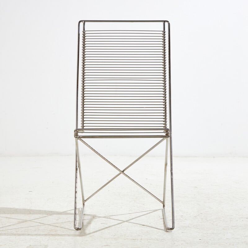 Vintage "Kreuzschwinger" steel chair by Till Behrens for Schlubach, 1980