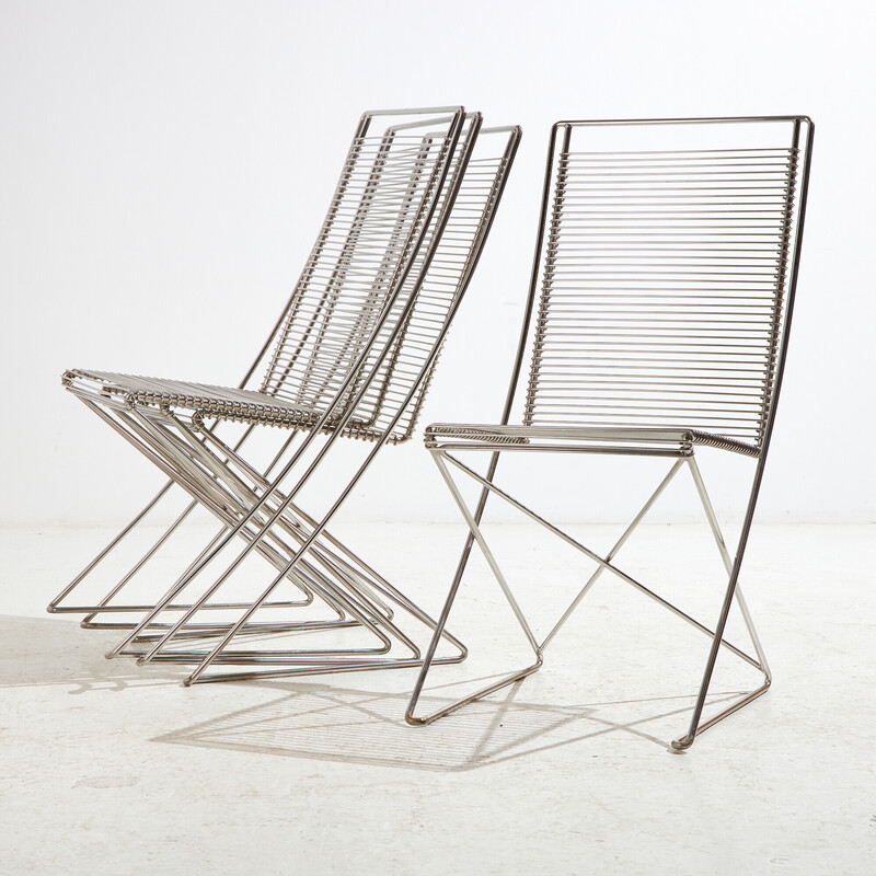 Vintage "Kreuzschwinger" steel chair by Till Behrens for Schlubach, 1980