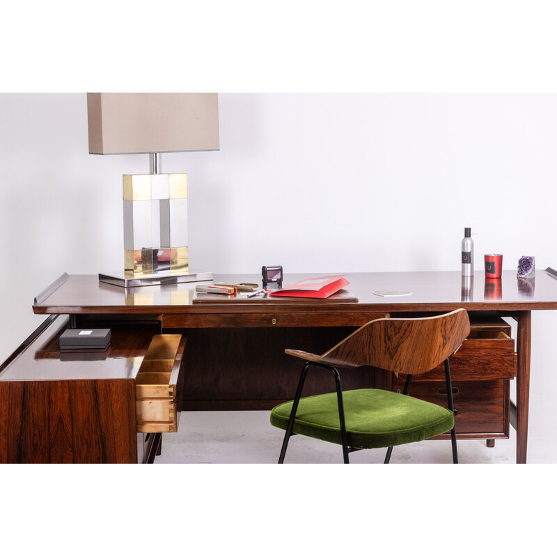 Vintage rosewood corner desk by Arne Voddern for Sibast, Denmark 1970