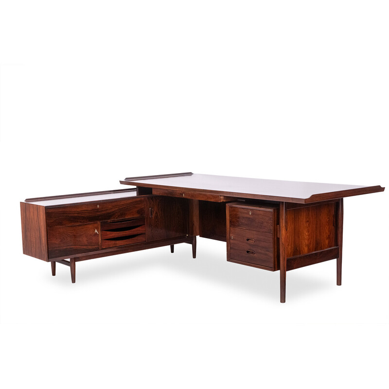 Vintage rosewood corner desk by Arne Voddern for Sibast, Denmark 1970