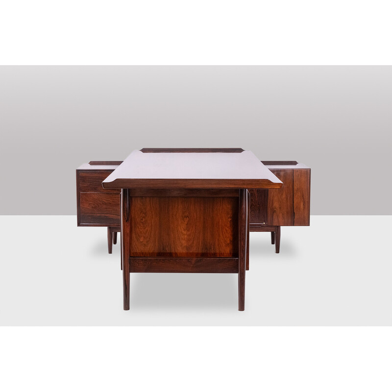 Vintage rosewood corner desk by Arne Voddern for Sibast, Denmark 1970
