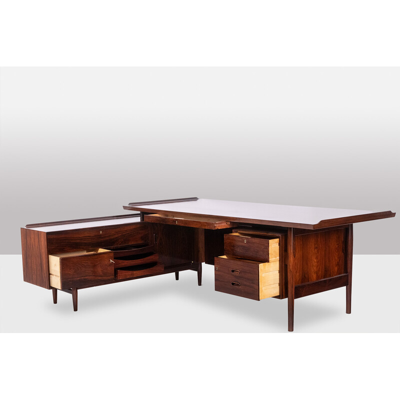 Vintage rosewood corner desk by Arne Voddern for Sibast, Denmark 1970