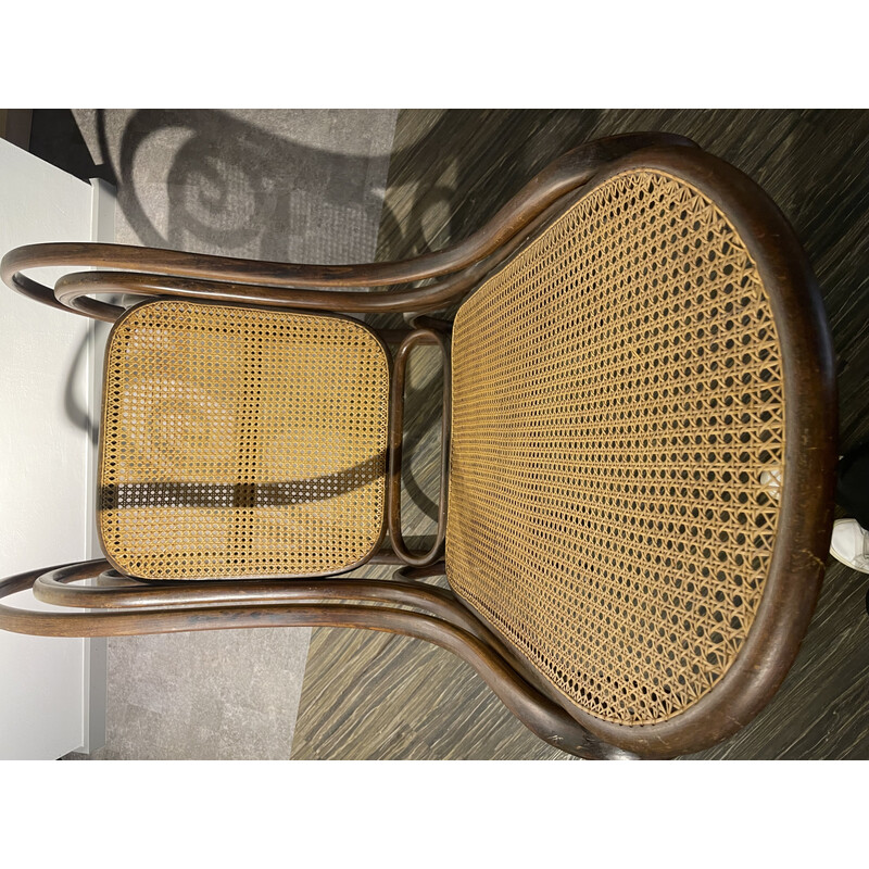 Vintage rope rocking chair for Thonet, Czechoslovakia 1920