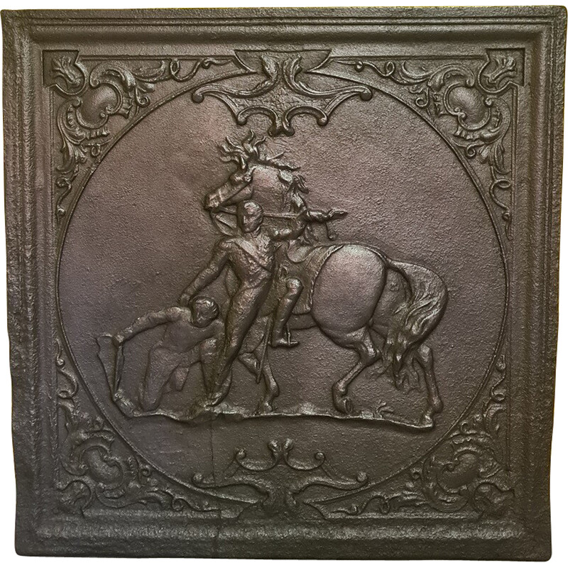 Cast iron fireback with Napoleon decoration by Pierre Gautherot, 1810