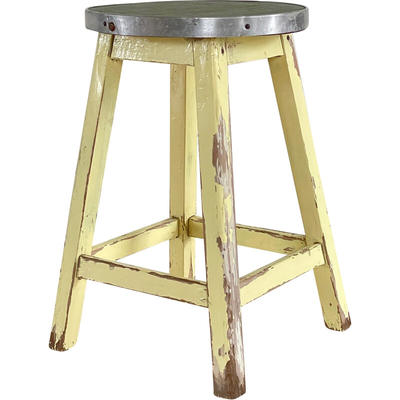 Vintage solid oak stool