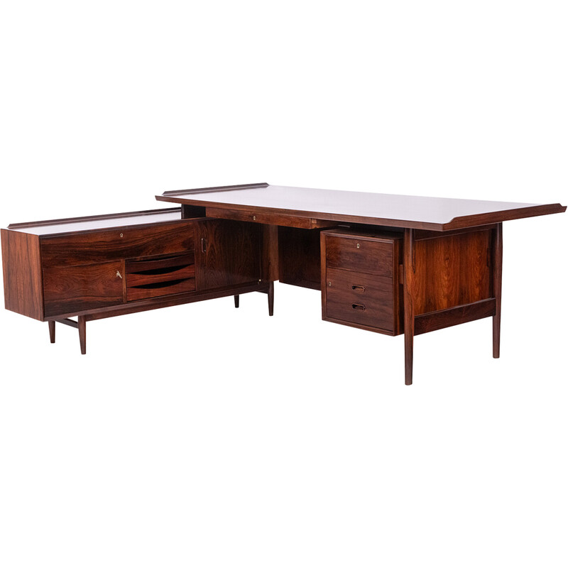 Vintage rosewood corner desk by Arne Voddern for Sibast, Denmark 1970