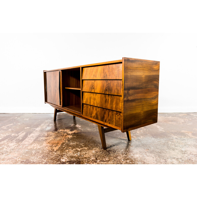 Vintage walnut sideboard for Slupskie, Poland 1960