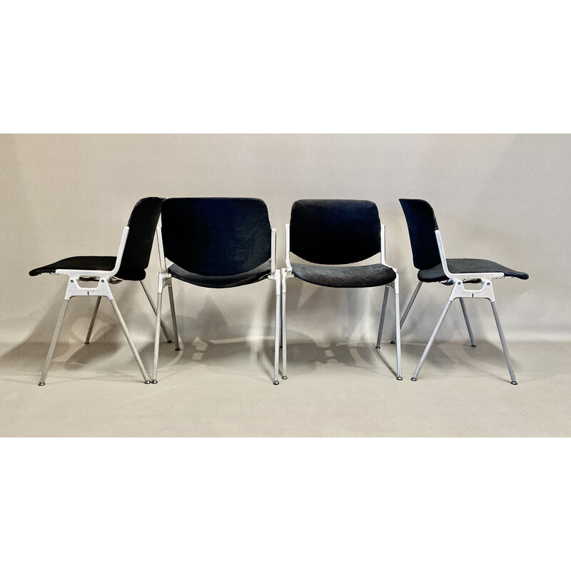 Conjunto de 6 cadeiras vintage em alumínio e metal de Giancarlo Piretti para Castelli, 1960