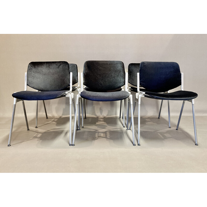 Set di 6 sedie vintage in alluminio e metallo di Giancarlo Piretti per Castelli, 1960