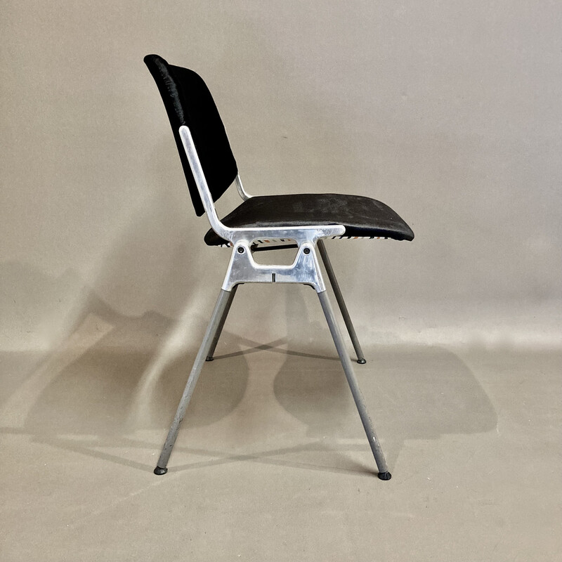 Set van 6 vintage aluminium en metalen stoelen van Giancarlo Piretti voor Castelli, 1960