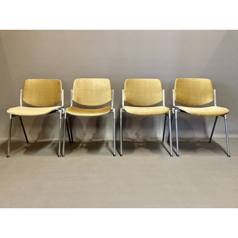 Set di 4 sedie vintage in alluminio e metallo di Giancarlo Piretti per Castelli, 1950