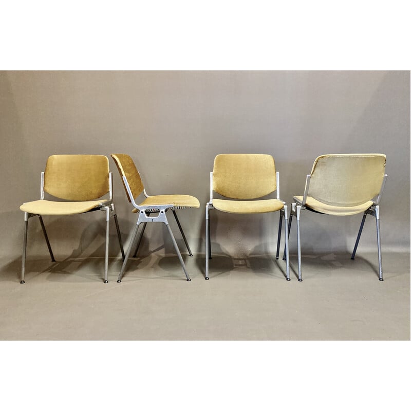 Set di 4 sedie vintage in alluminio e metallo di Giancarlo Piretti per Castelli, 1950