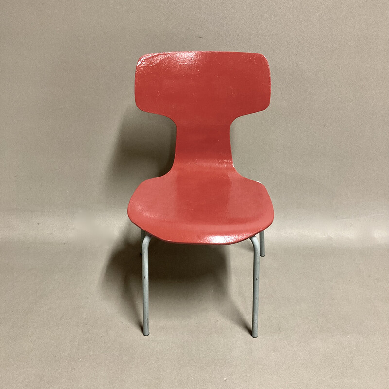 Vintage-Stühle Kindermodell aus Holz und Metall von Arne Jacobsen für Fritz Hansen, 1960