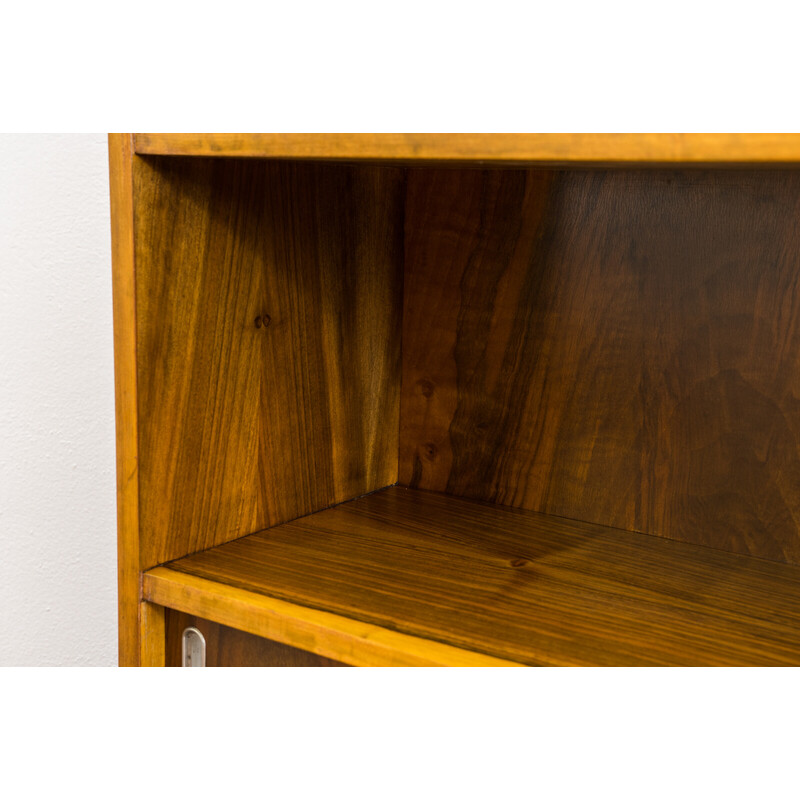 Vintage walnut veneer display cabinet for Bytomskie Furniture Factories, Poland 1960